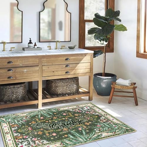 Oriental Tropical Entryway Rugs Washable (6 Sq Ft)