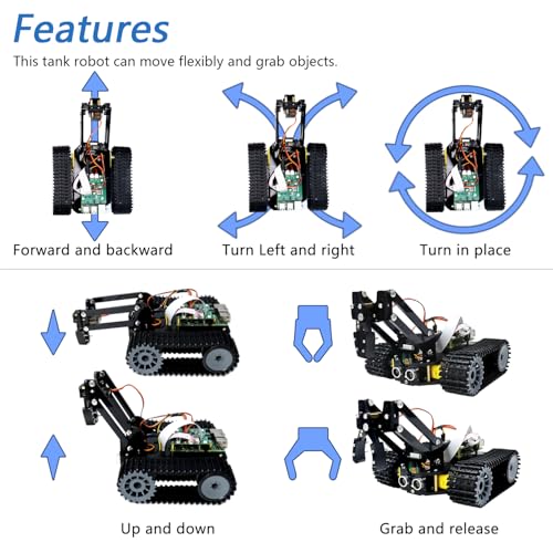 Tank Robot Kit for Raspberry Pi 5 4 B 3 B+ Zero 2 W