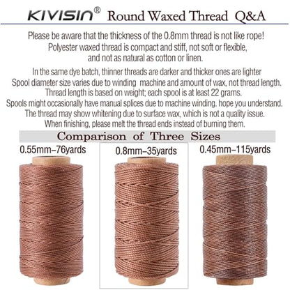 12 Classic Colors Round Waxed Thread (12 Color)