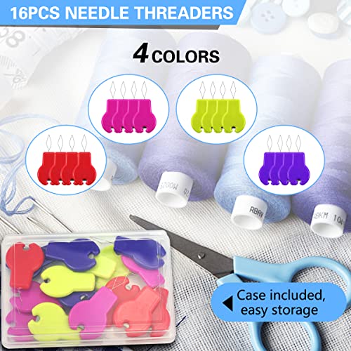 16 Pcs Sewing Machine Needle Threaders for Embroidery Floss (16 Count)
