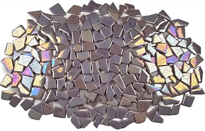 Irregular Glass Mosaic Tiles Bulk 500g Glossy and Iridescent Mosaic Glass Tiles for DIY Projects and Arts and Crafts Solid Colors and Mixes (263 Count)