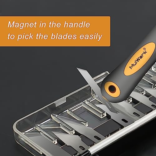 136 Piece Precision Hobby Knife Set with Blade Storage Magnetic Handle (16 Count)