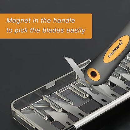 136 Piece Precision Hobby Knife Set with Blade Storage Magnetic Handle (16 Count)