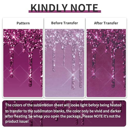 Glitter Transfer Sheets for Sublimation Blanks Mug Tumbler T