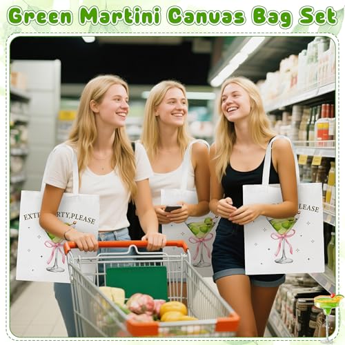Green Martini Canvas Bags