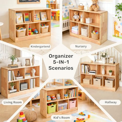 Rubber Wood Montessori Shelf