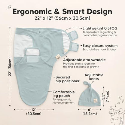 3pk Organic Swaddles for Newborns Girls