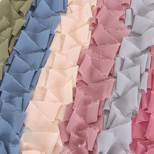 6 Rolls Morandi Set Chiffon Ribbon 1 1