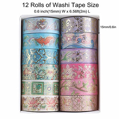 12 Rolls Floral Washi Tape Set (12 Count)