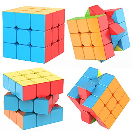 3x3 Speed Cube Stickerless with Stand & Tutorial Toy Gift for Boys 6