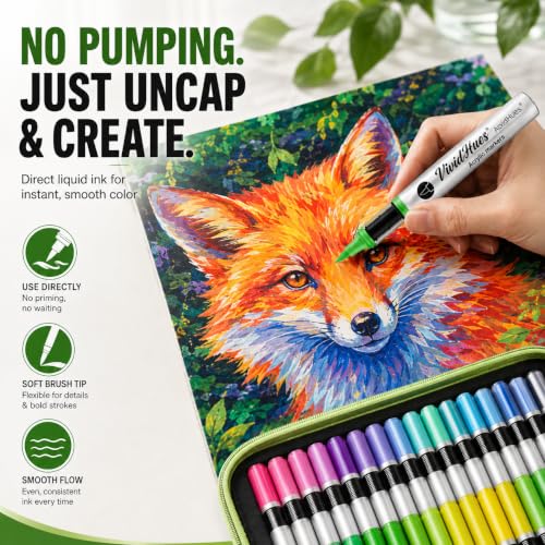 120 Colors Soft Brush Tip Acrylic Paint Markers (120 Count)