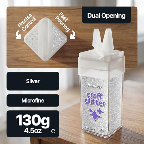 Craft Glitter Shaker Silver 130g Microfine (3.8 Ounce)