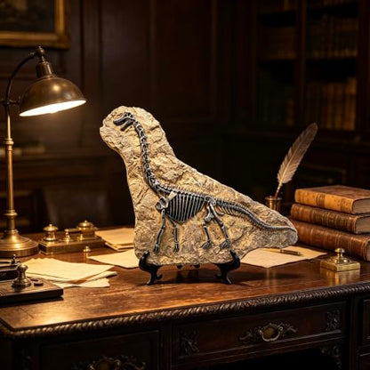 Resin Brachiosaurus Dinosaur Fossil Statue Model Simulated Skeleton Home Office Display Decorative Craft Box Decoration