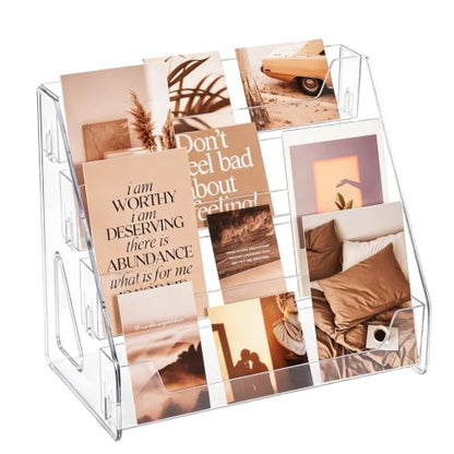 2 Pack Upgraded 4 Tier Acrylic Card Display Stand