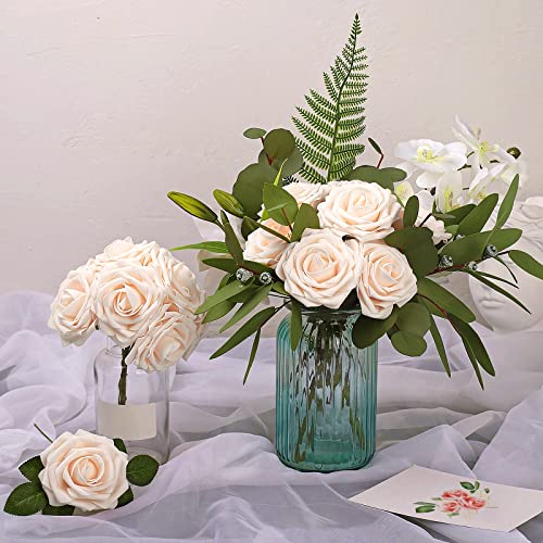 Champagne Rose 100pcs Real Looking Artificial Flowers w (50 Count)