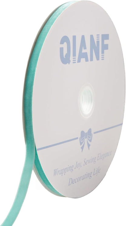 Vintage Turquoise Blue Velvet Ribbon, 3/8 Inch X 25Yd - Crafty Corner