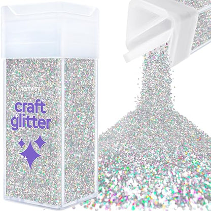 Craft Glitter Shaker Silver Holographic 130g Fine (4.6 Ounce)
