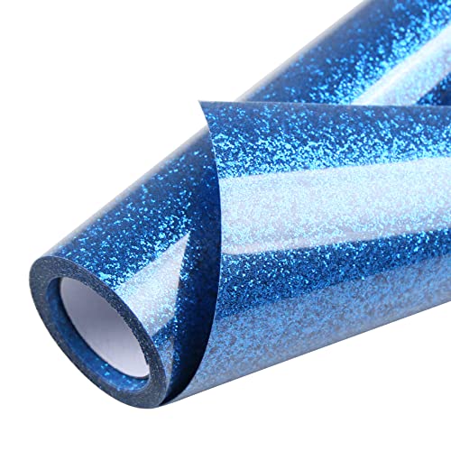 Royal Blue Glitter HTV Heat Transfer Vinyl Roll 12 inch x 5 ft Iron on Vinyl for T Shirts Crafts
