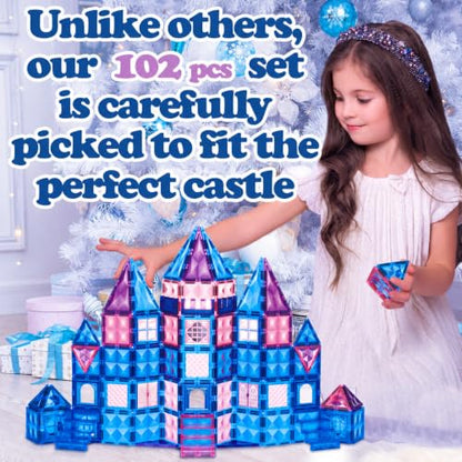 102pcs Frozen Princess Magnetic Tiles