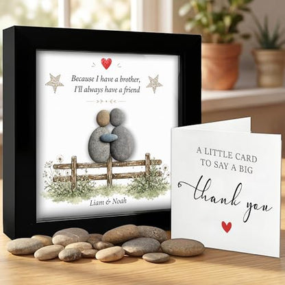 Personalized Brothers Pebble Art Frame