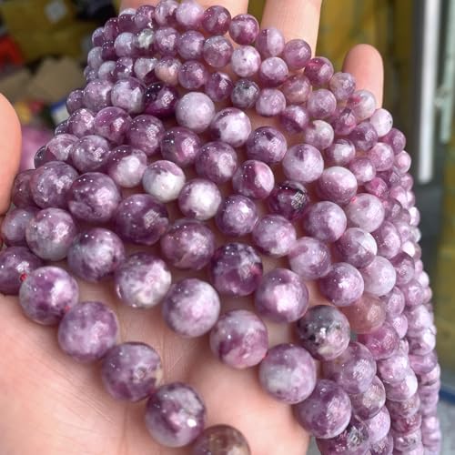 60PCS 6MM Natural Stone Purple Emerald Beads Round Loose Beads for Jewelry Making DIY Bracelet Necklace Accessories 15"