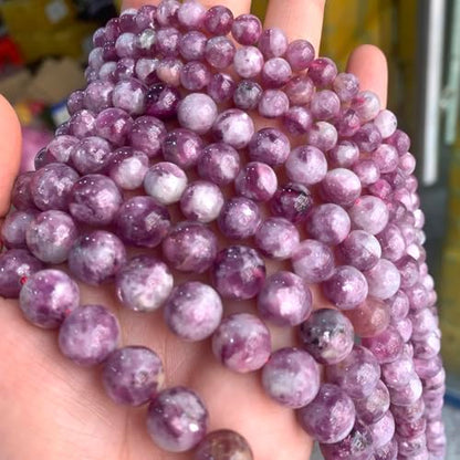 60PCS 6MM Natural Stone Purple Emerald Beads Round Loose Beads for Jewelry Making DIY Bracelet Necklace Accessories 15"