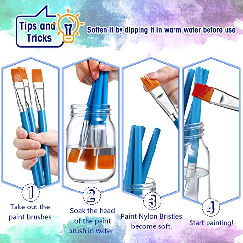 10 Pcs 3 4 Inch Flat Paint Brushes Acrylic Painting Craft