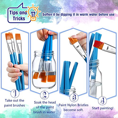 10 Pcs 3 4 Inch Flat Paint Brushes Acrylic Painting Craft