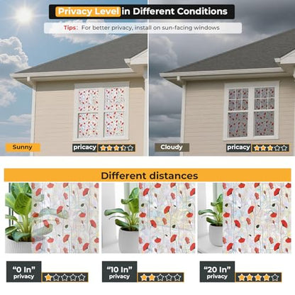 Rainbow 3D Window Stained Glass Privacy Film Decorative