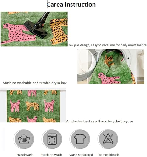 Leopard Washable Rugs (14.77 Sq Ft)