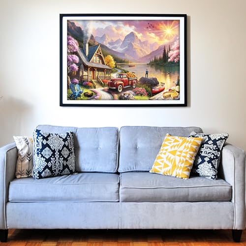 Lakeside Mountain Retreat 500 Pieces Large Format Jigsaw Puzzle
