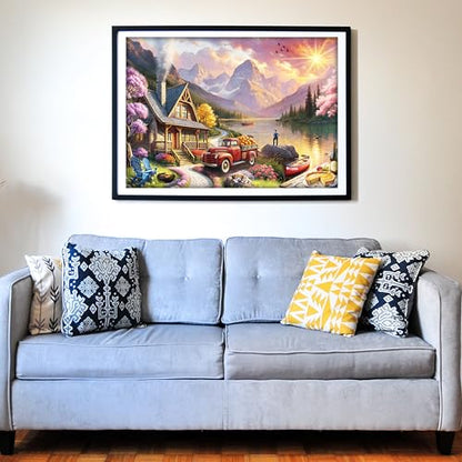 Lakeside Mountain Retreat 500 Pieces Large Format Jigsaw Puzzle