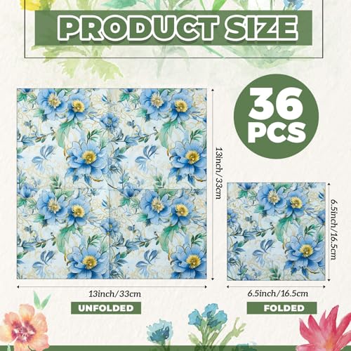 36 Pack 9 Styles Decoupage Napkins Sage Green Fresh Plants Napkins (36 Count)