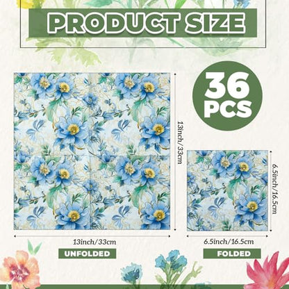 36 Pack 9 Styles Decoupage Napkins Sage Green Fresh Plants Napkins (36 Count)