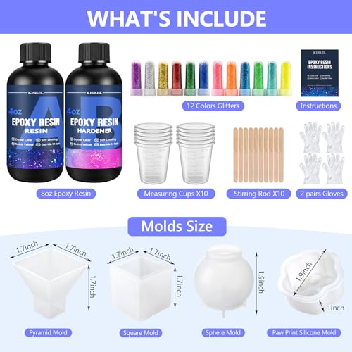 Epoxy Resin Kit 8OZ with Molds