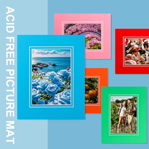 10 Pack Acid Free Colorful Picture Frame Mats
