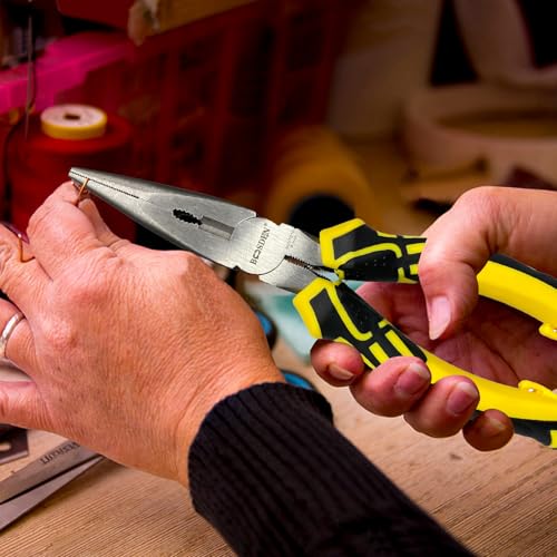 8 inch Needle Nose Pliers with Wire Cutters Spring Loaded
