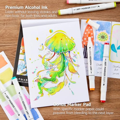 172 Colors Dual Tip Alcohol Based Art Markers