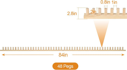QWM 84“ Chunky Blankets Loom Knitting Looms Long Installation Free and Adjustable Foldable Portable Extra Loom Large 38,48,60, 72,84,96 Inch
