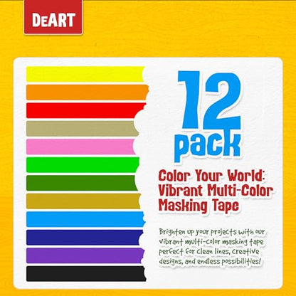 12PCS Colored Masking Tape (12 Count)