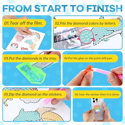 5D Unicorn Diamond Painting Stickers Kits Arts and Crafts for Kids