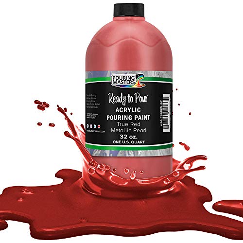 Pouring Masters True Red Metallic Pearl Ready to Pour Acrylic Pouring Paint (32 Fl Oz)