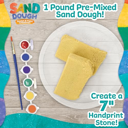 Sand Dough Sculpt & Paint Creations! Mold Your Own Hand Print Stone