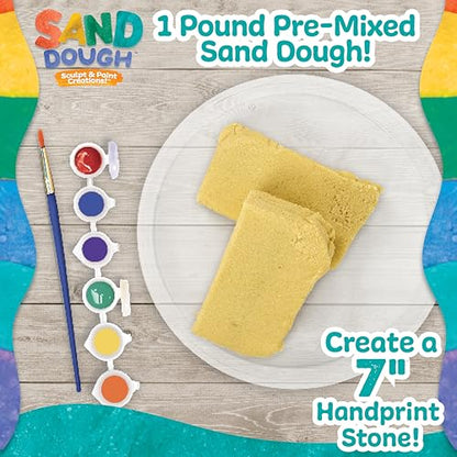Sand Dough Sculpt & Paint Creations! Mold Your Own Hand Print Stone