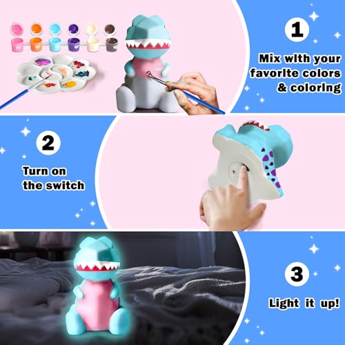 4.3in Paint Your Own Dinosaur Lamp Kit