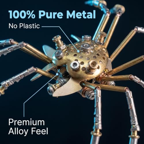 Steampunk 3D Metal Spider Puzzle 140+ Pcs Mechanical DIY Assembly Model Kit 2 (140 Count)