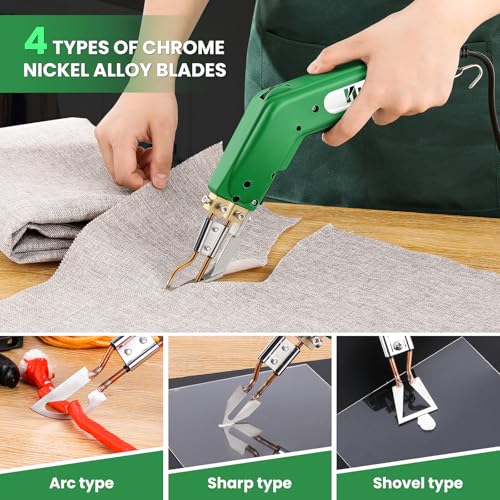 Electric Hot Knife Rope Fabric Cutting Tool Kit 4 Blades 600° C
