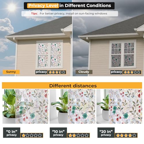 Rainbow 3D Window Stained Glass Privacy Film Decorative