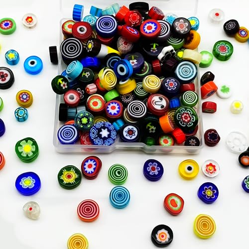 Flat Glass Millefiori for Mosaic Making Supplies (95 Count)
