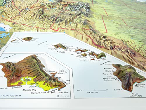 3D United States Raised Relief Map